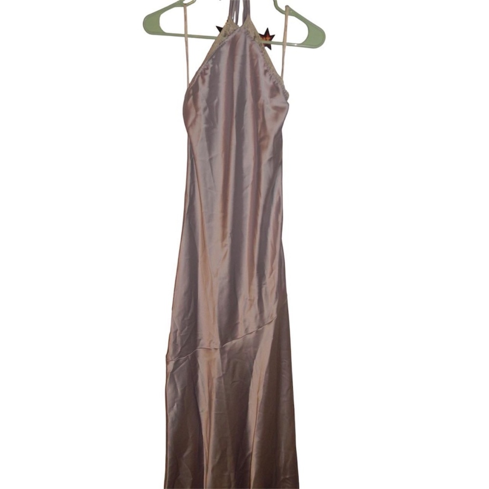 Forever 21 purple satin lace halter gown